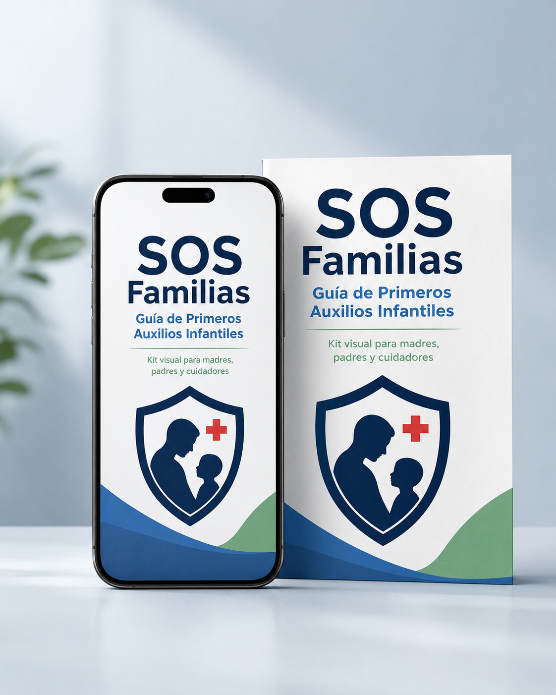 Mockup de la guía SOS Familias